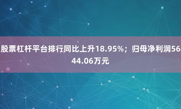 股票杠杆平台排行同比上升18.95%；归母净利润5644.06万元